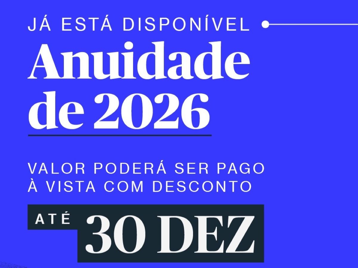 Anuidade de 2026 já está disponível