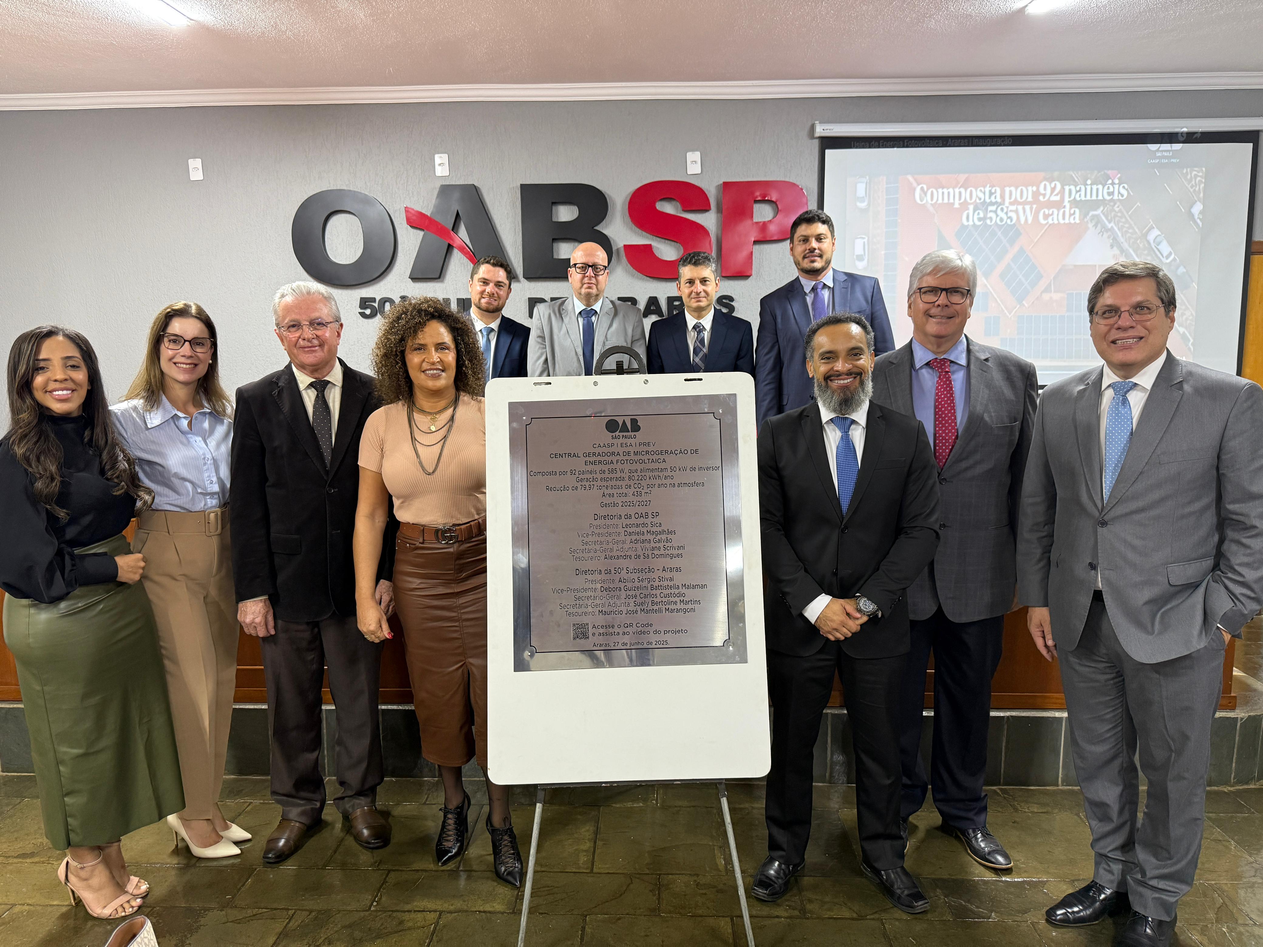OAB SP expande projeto de transição energética com inauguração de usina fotovoltaica na Subseção de Araras