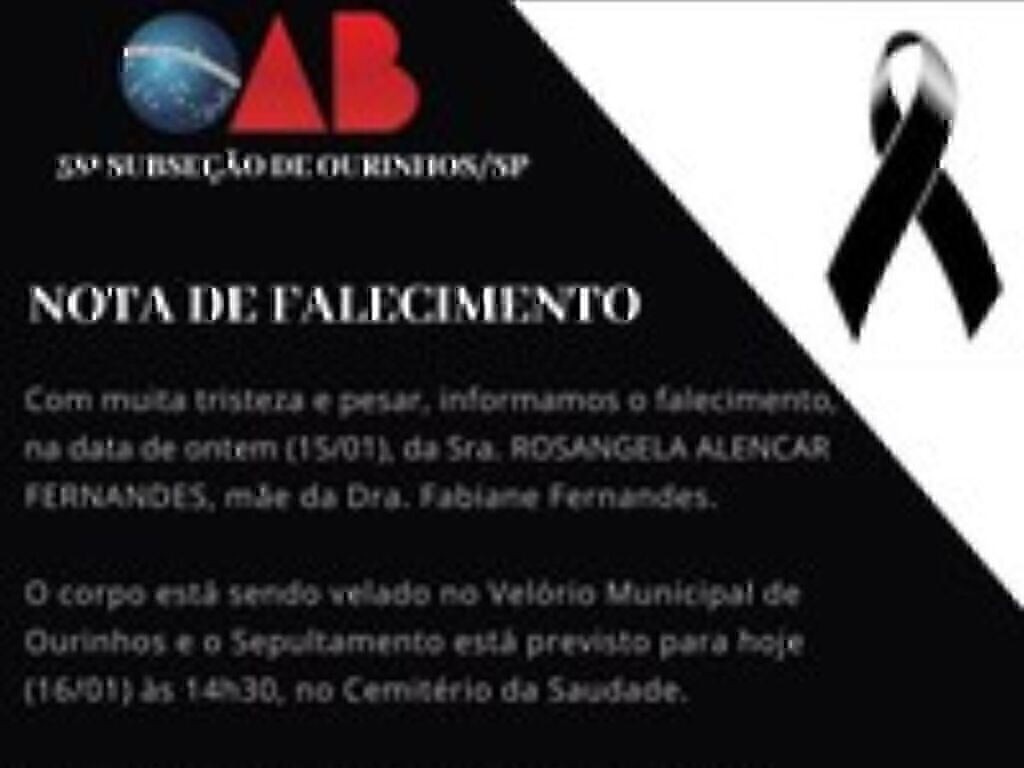 Nota de Falecimento