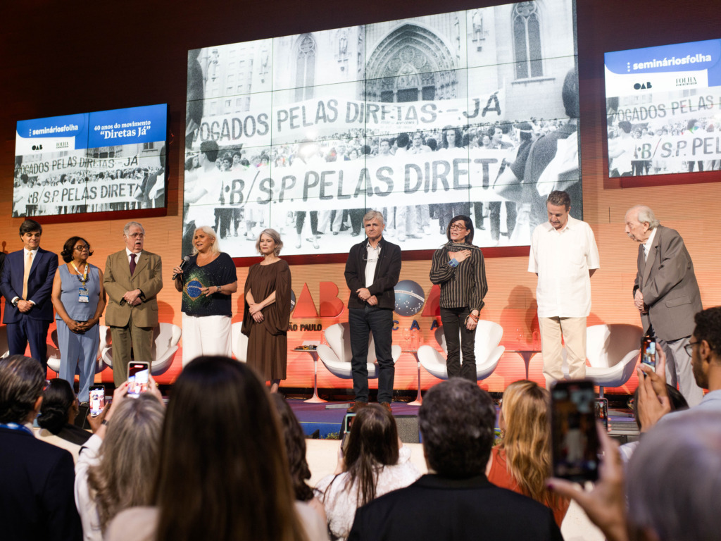 40 anos das Diretas: hino com Fafá de Belém e relatos de personalidades emocionam público na OAB SP