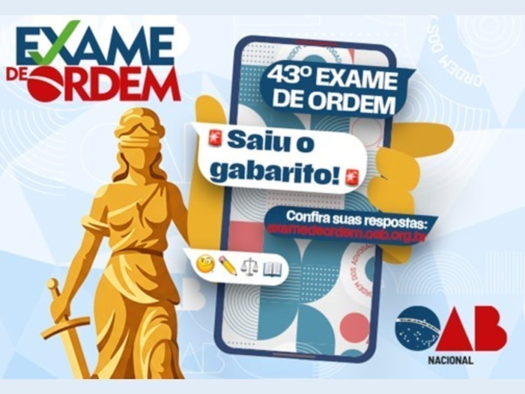 Confira o gabarito preliminar da 1ª fase do 43º Exame de Ordem