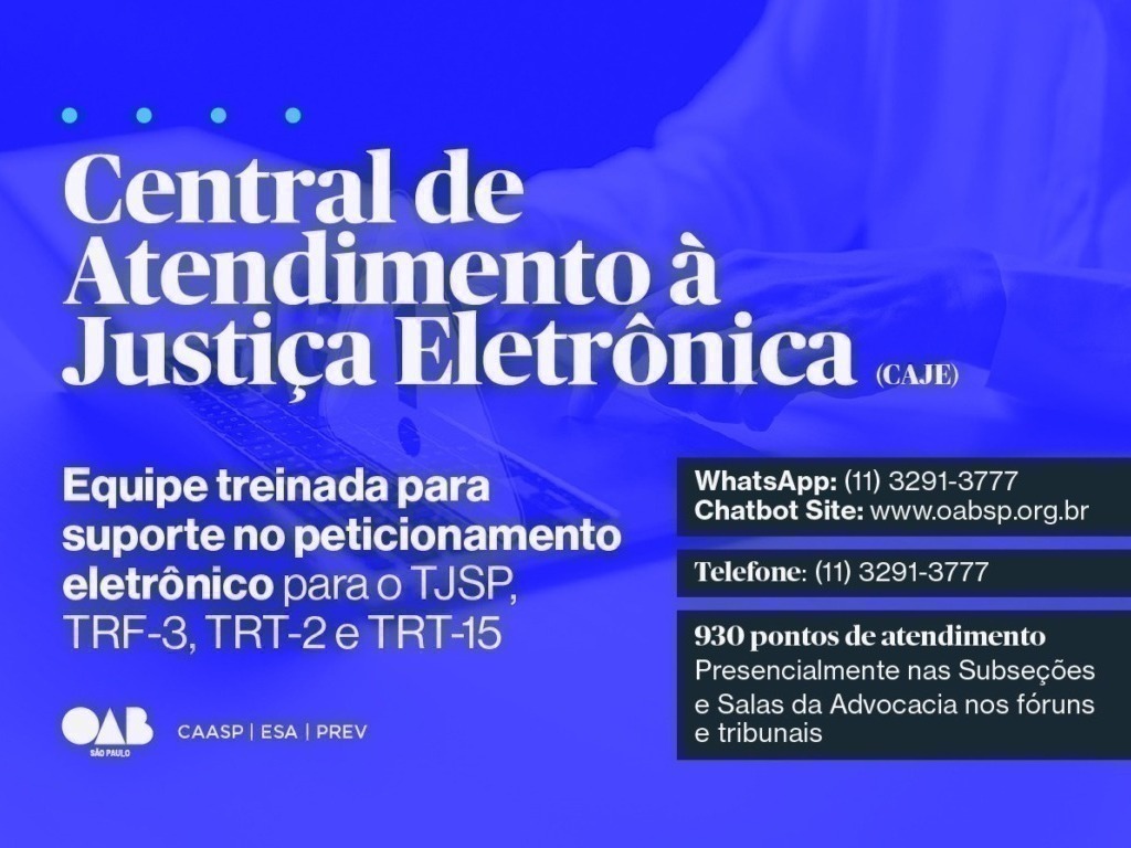 OAB SP estabelece canal direto com o TJSP para dúvidas sobre o e-SAJ