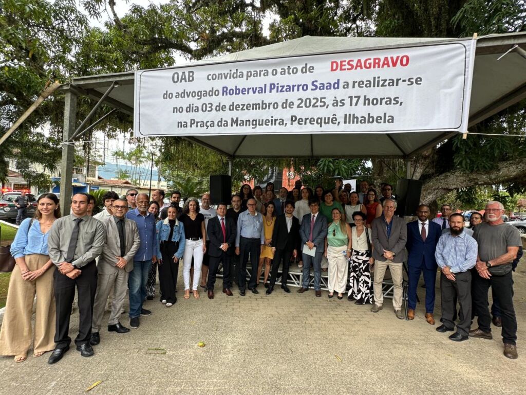 ‘É o interesse público que motiva esse desagravo, que inspira a presença de cada um de vocês hoje e que exige que esse desagravo seja feito’, diz presidente da OAB SP em Ilhabela